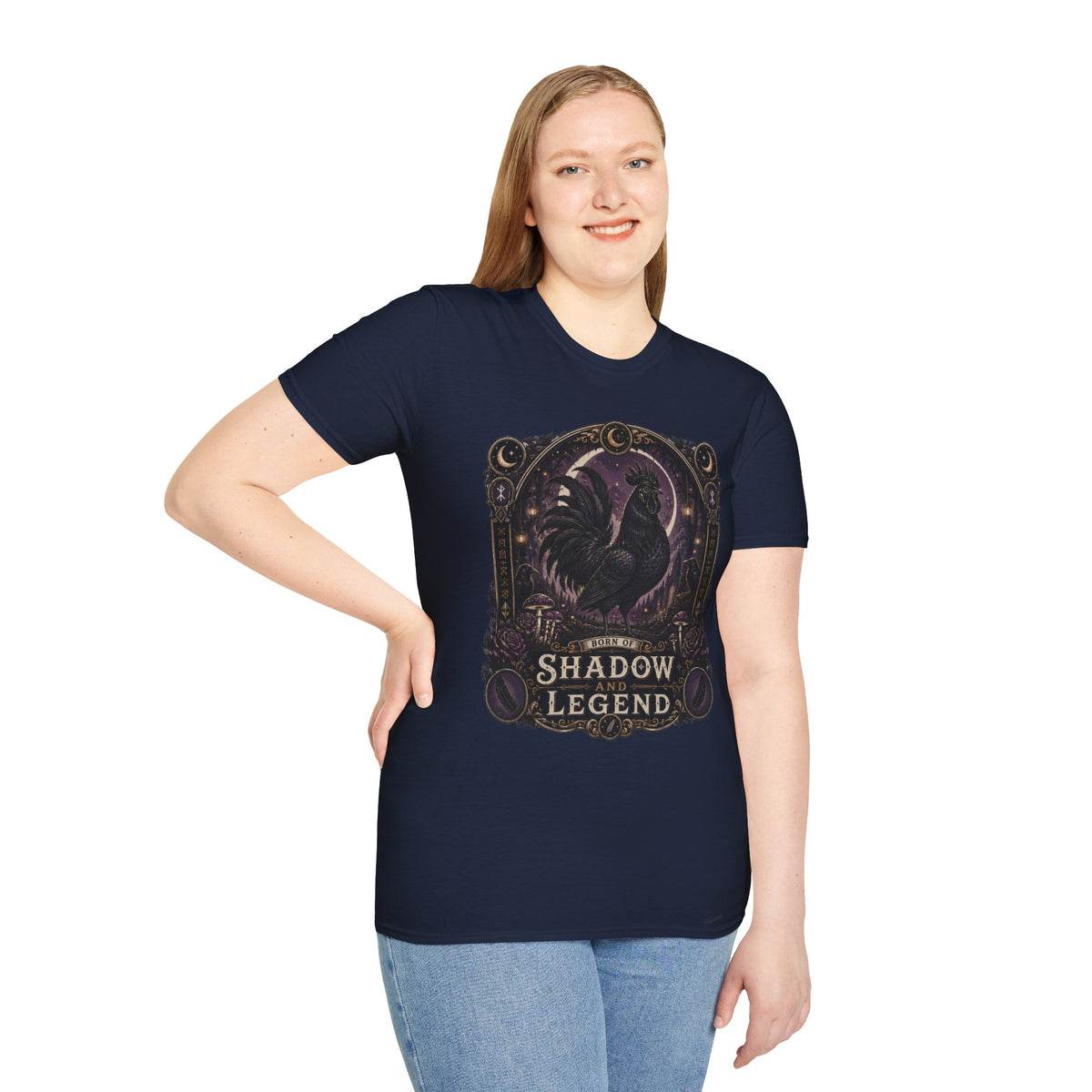 Shadow and Legend Ayam Cemani T-Shirt — Gothic Emblem Rooster Tee