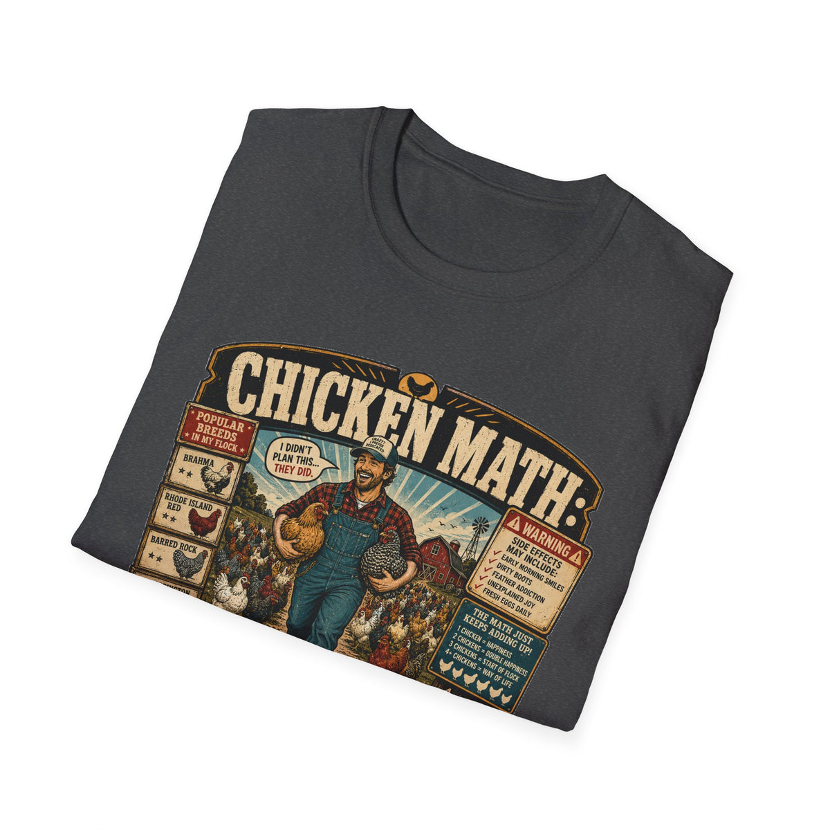 Chicken Math Farm Fun T-Shirt — Popular Breeds In My Flock Tee