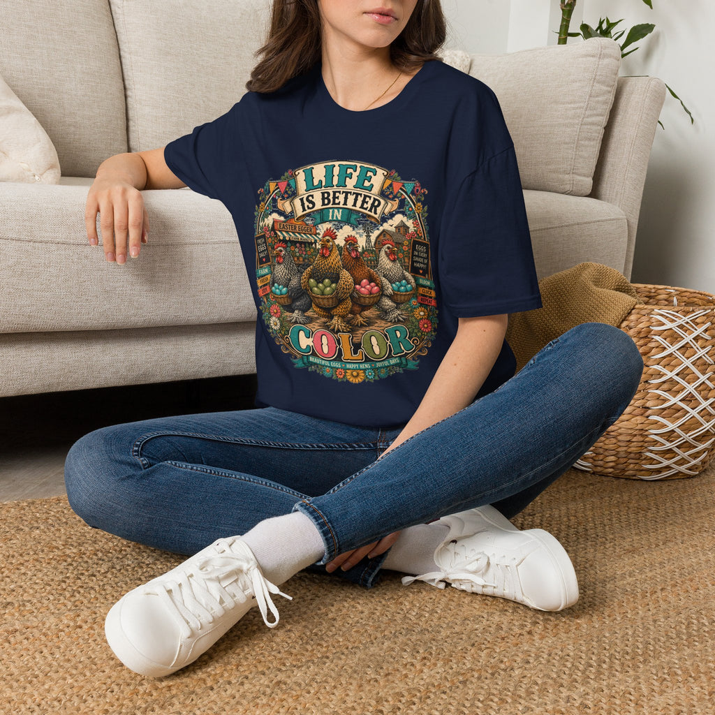 Colorful Farm Festival Easter Egger T-Shirt — Life is Better in Color Tee