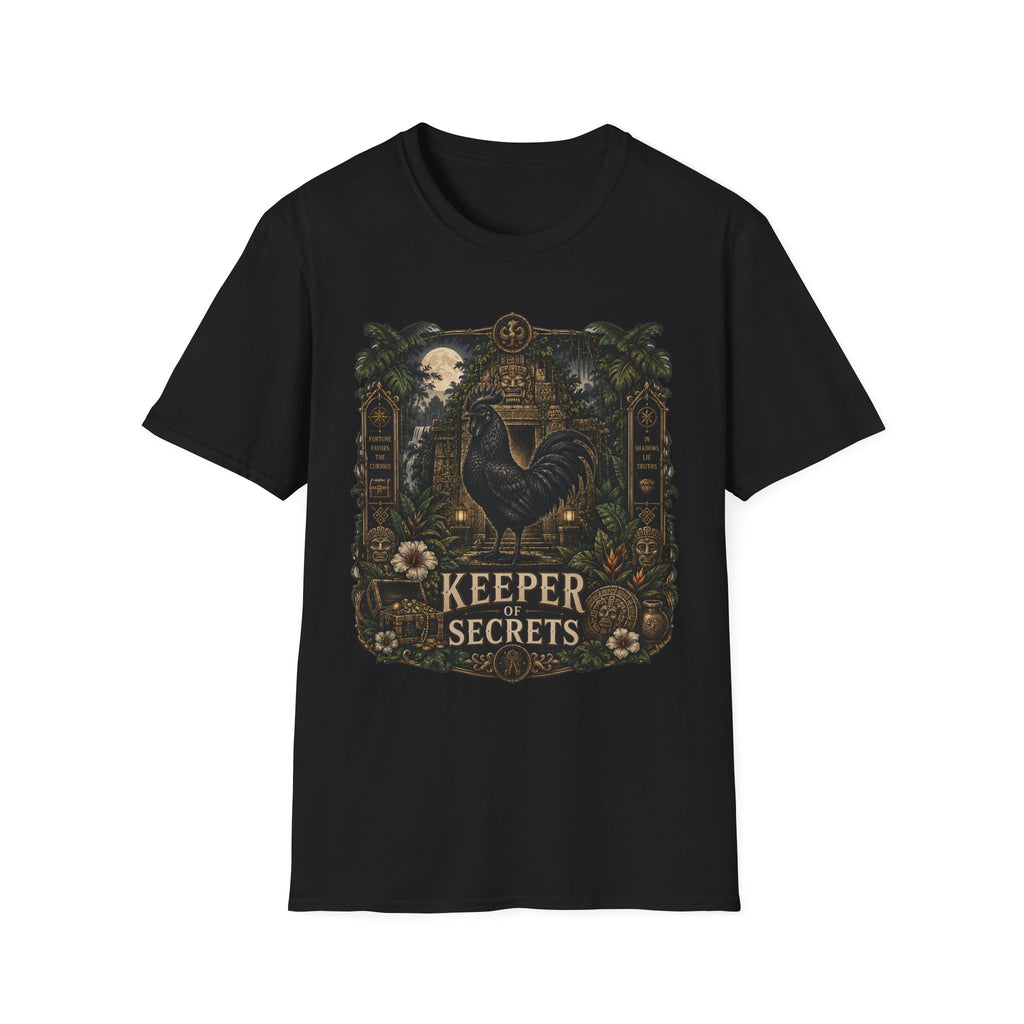 Keeper of Secrets Ayam Cemani T-Shirt — Jungle Temple Rooster Graphic Tee