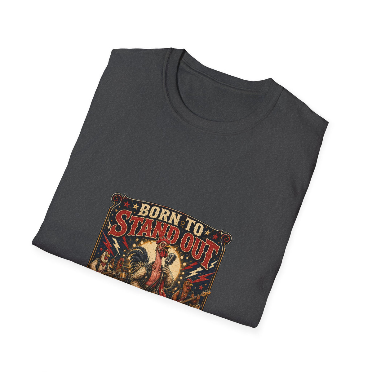 Less Feathers, More Attitude T-Shirt — Naked Neck Rooster Tee