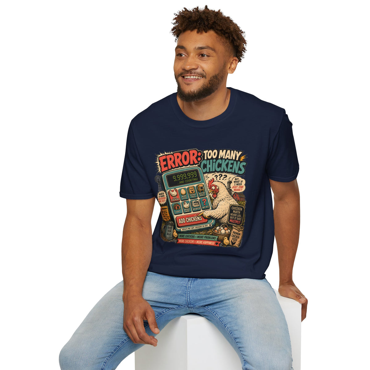 Too Many Chickens Error T-Shirt — Chicken Math Calculator Tee