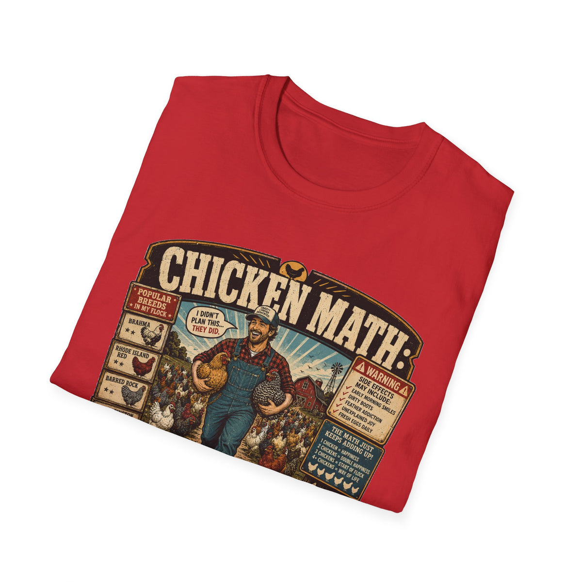 Chicken Math Farm Fun T-Shirt — Popular Breeds In My Flock Tee