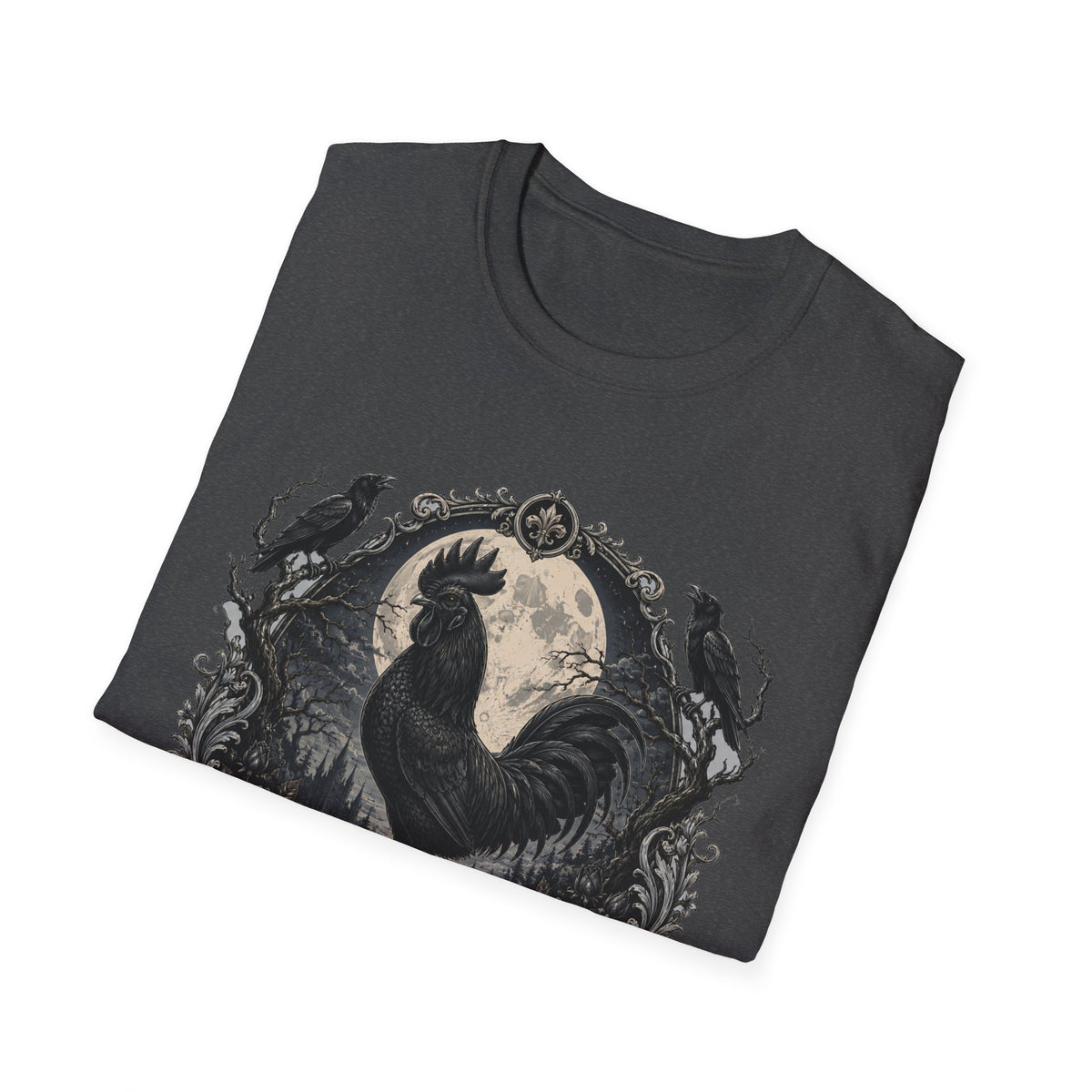The Midnight Monarch Ayam Cemani T-Shirt — Moonlit Rooster Graphic Tee