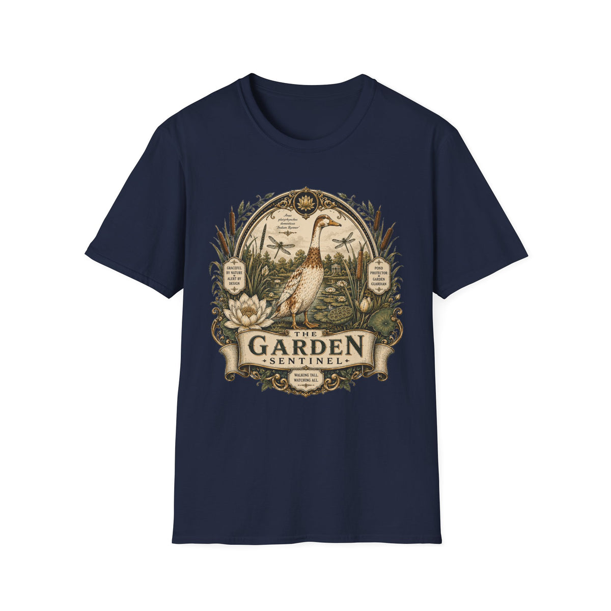The Garden Sentinel Indian Runner T-Shirt — Walking Tall, Watching All Tee