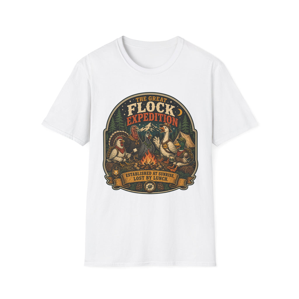 The Great Flock Expedition Tee — Vintage Poultry Adventure T-Shirt