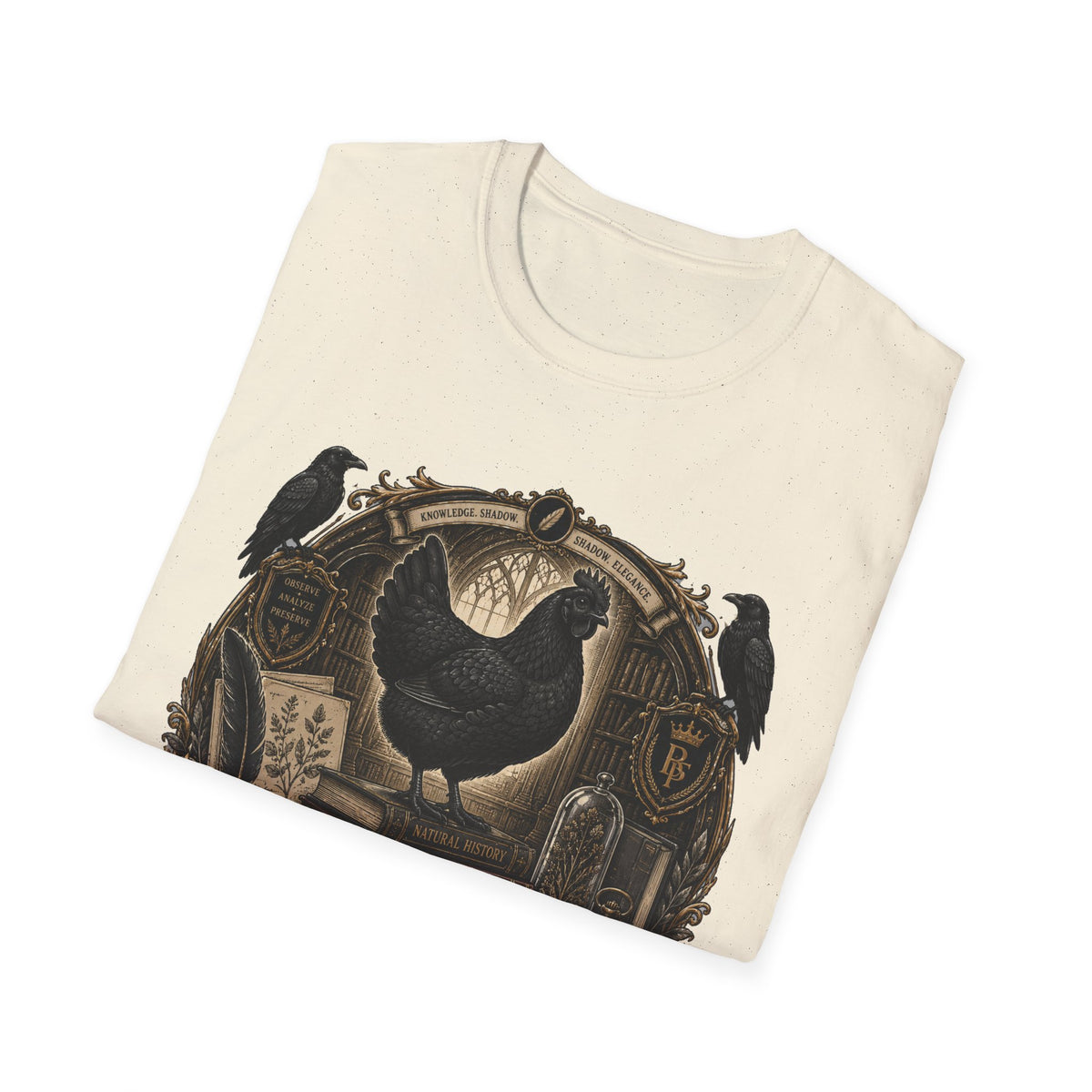 The Black Feather Society Ayam Cemani T-Shirt — Vintage Emblem Rooster Tee