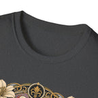 Strength in Grace Brahma Hen T-Shirt — Botanical Rooster Art Tee