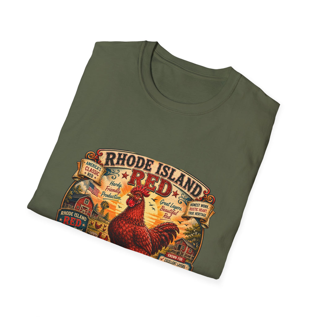 America's Classic Red T-Shirt — Vintage Rhode Island Red Label Tee
