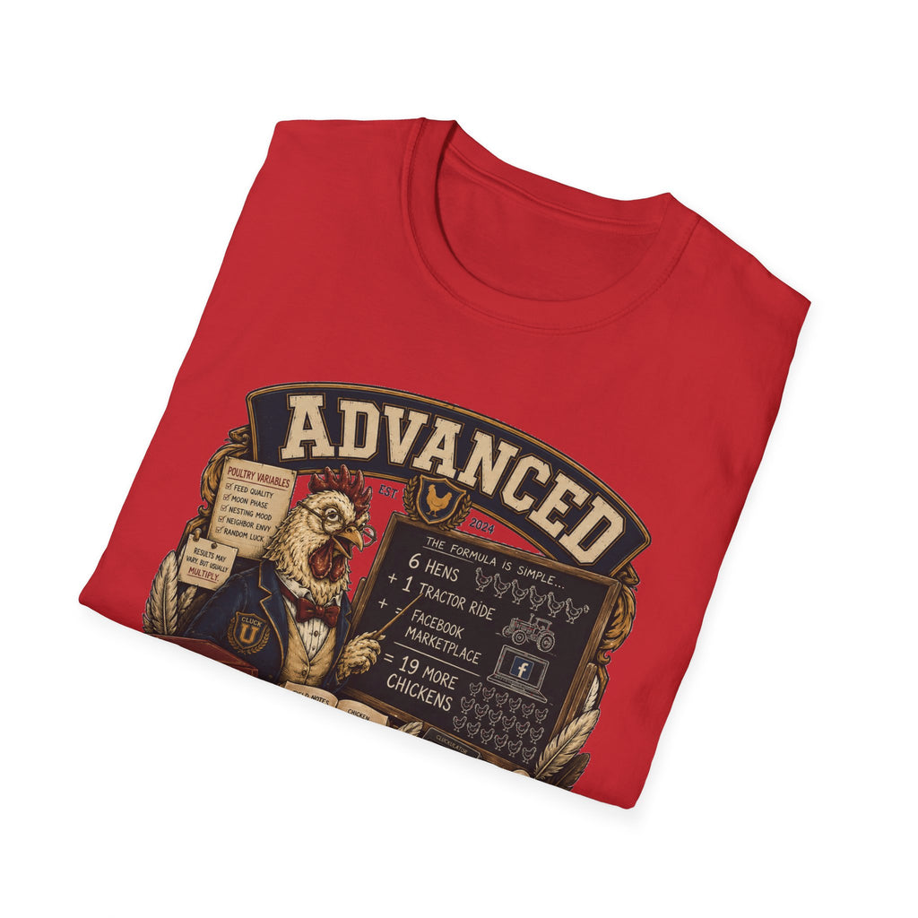 Advanced Chicken Mathematics T-Shirt — 19 More Chickens Formula Tee