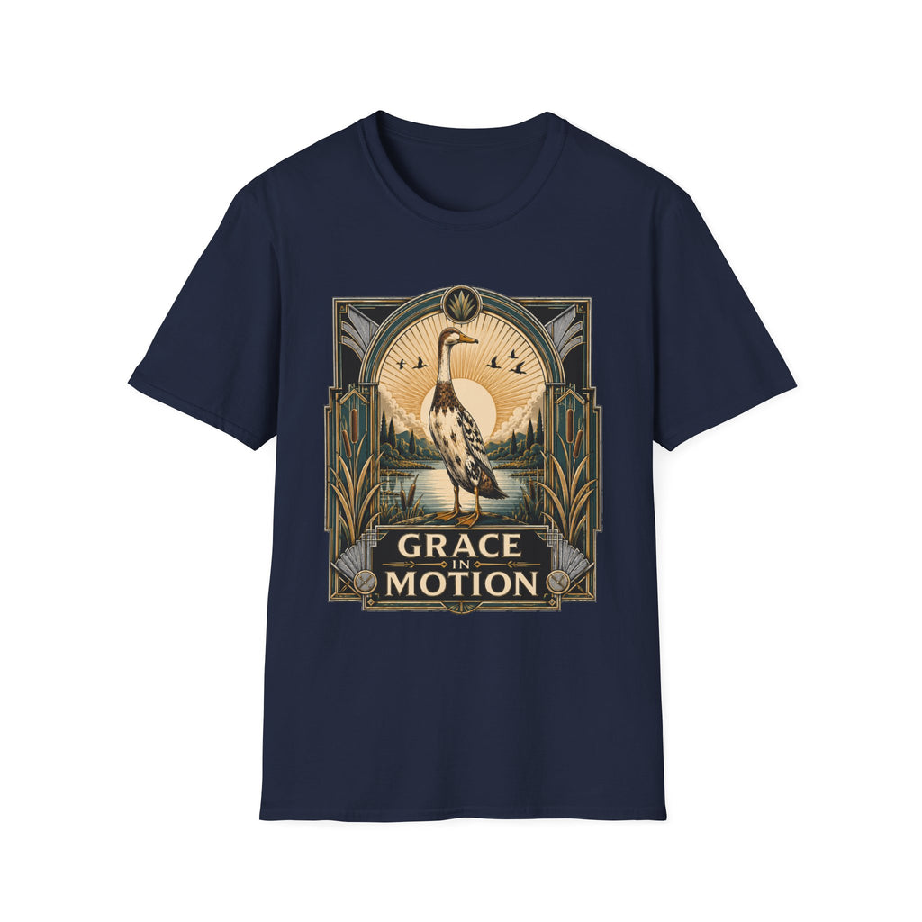 Grace in Motion Indian Runner T-Shirt — Elegant Duck Portrait Tee
