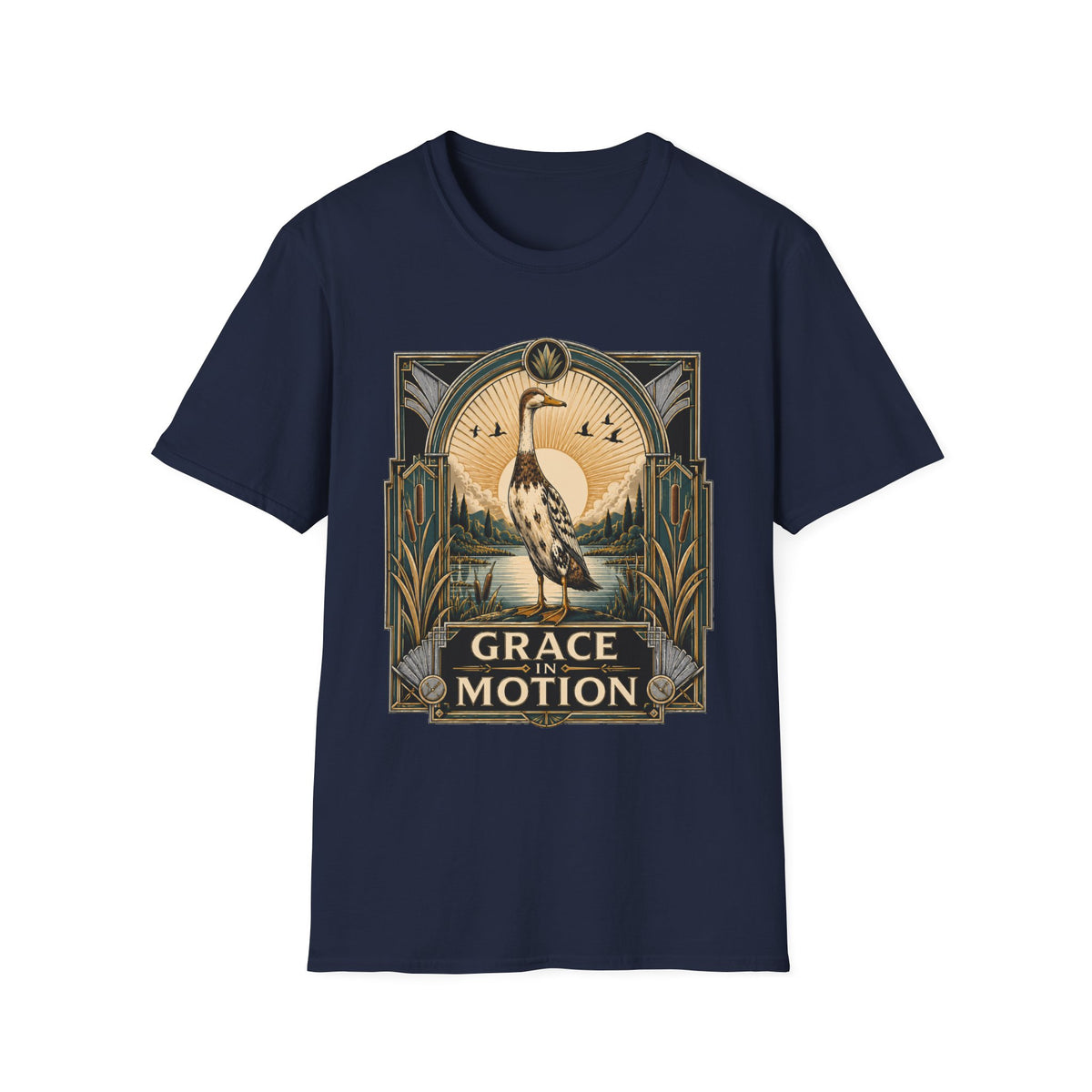 Grace in Motion Indian Runner T-Shirt — Elegant Duck Portrait Tee