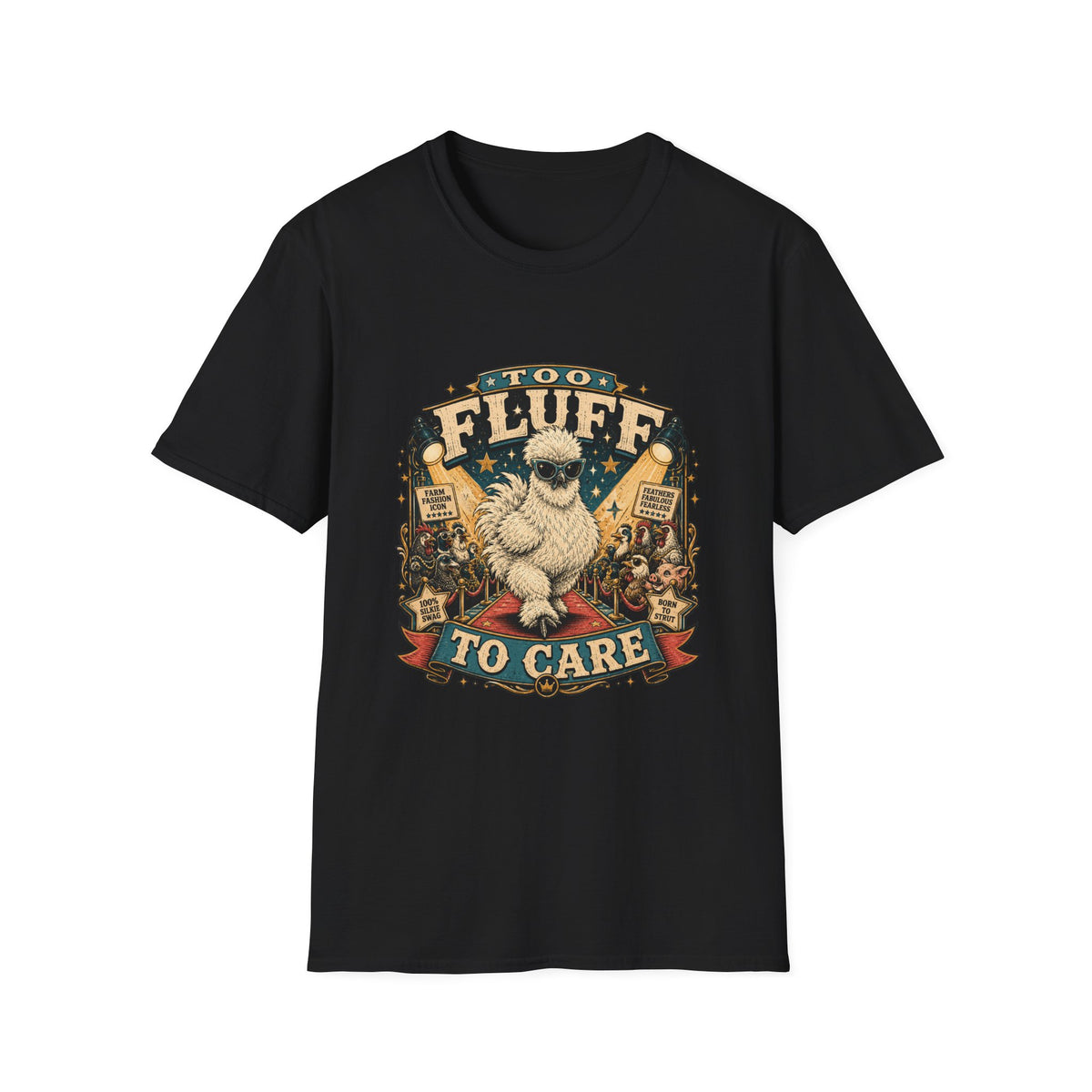 Too Fluff Silkie Chicken T-Shirt — Farm Fashion Icon Showbiz Tee