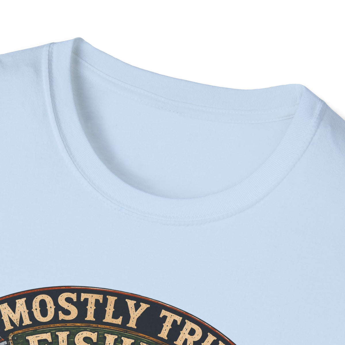 Fishing T-Shirt — "Mostly True Fishing Stories" Vintage Outdoor Tee
